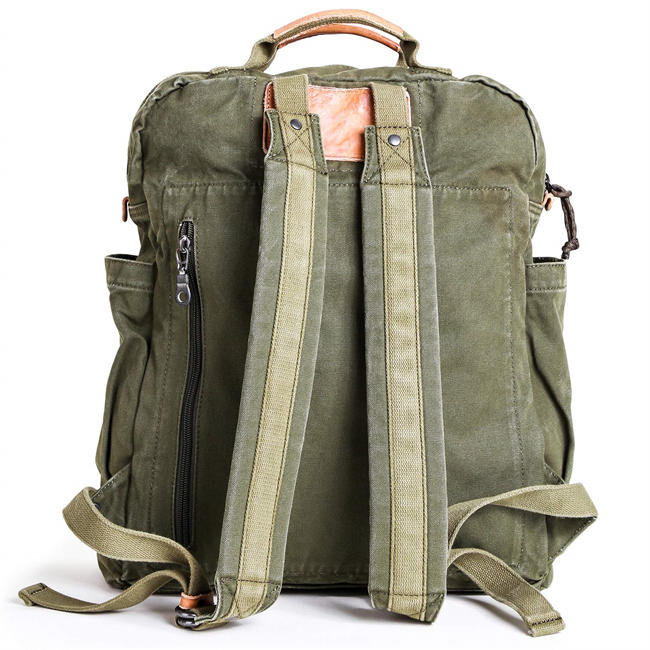 Canvas Backpack for Women Vintage Style Outdoor Travel Bag Men Casual Daypack Cloth Zippered Rucksack